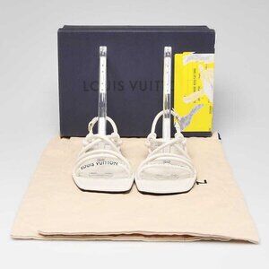 Louis Vuitton White Leather Nova Flat Sandals Size 5.5/36